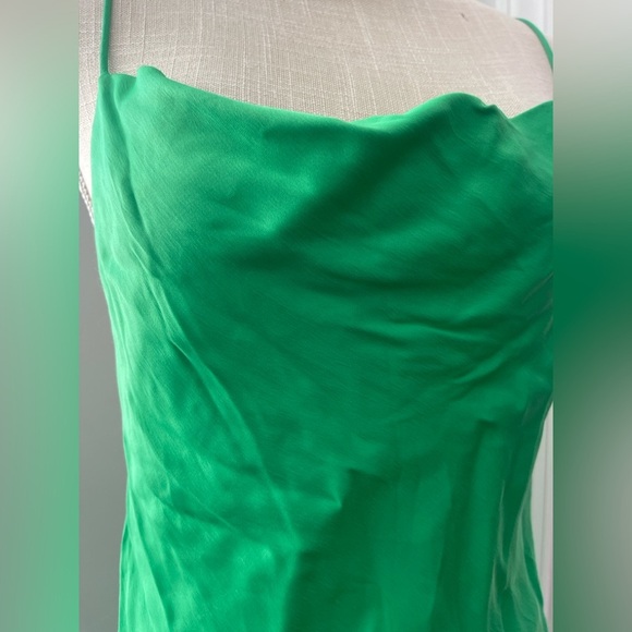 Zara Kelly Green Mini Cowl Neck Backless Dress Medium - Picture 5 of 9